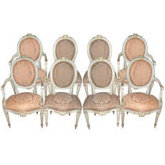 Beautiful Set of 8 19thc. Italian Chairs