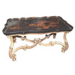 Chinois Black Lacquered Tray table