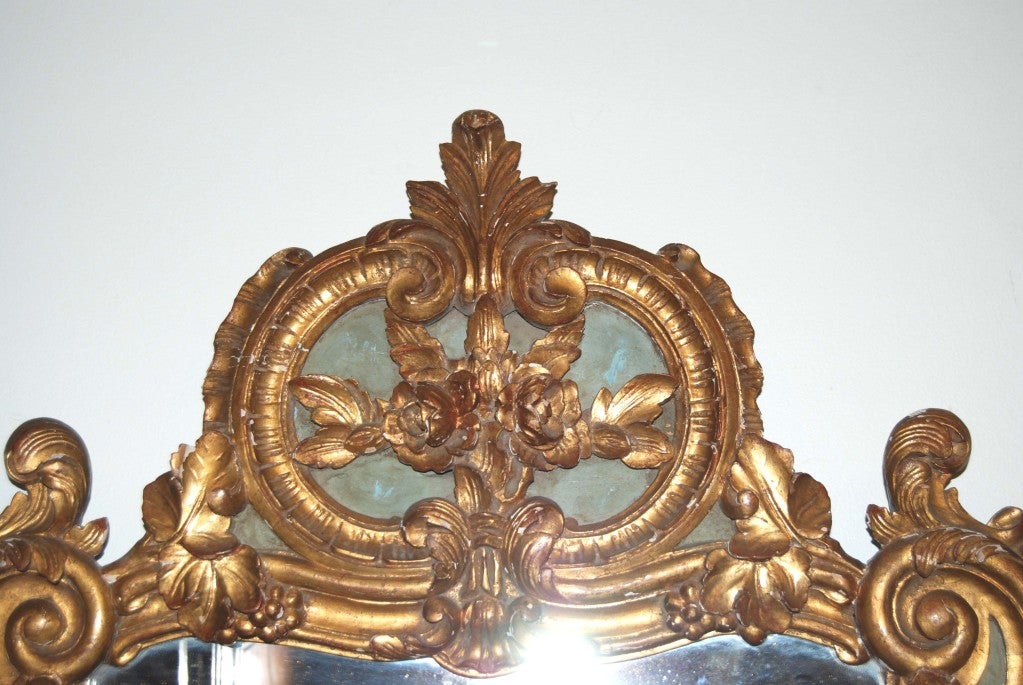 Petit Carved,Gilded and Painted Mirror