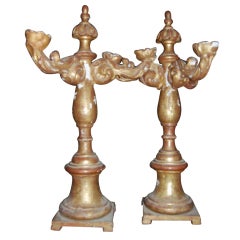 Pair 19thc Giltwood Torcheres