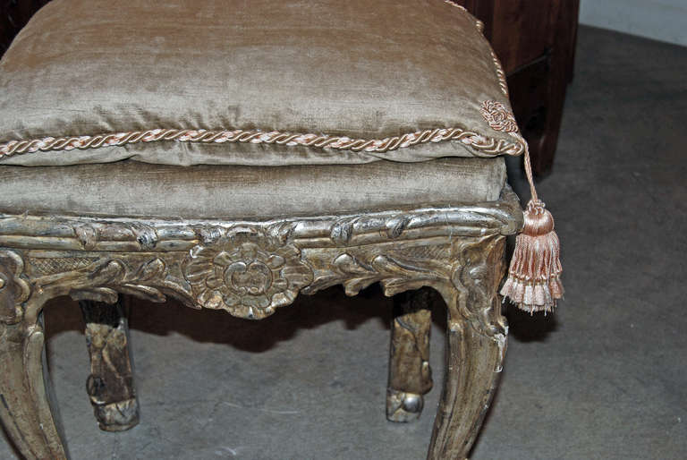 French Louis XV Silverwood Taboret