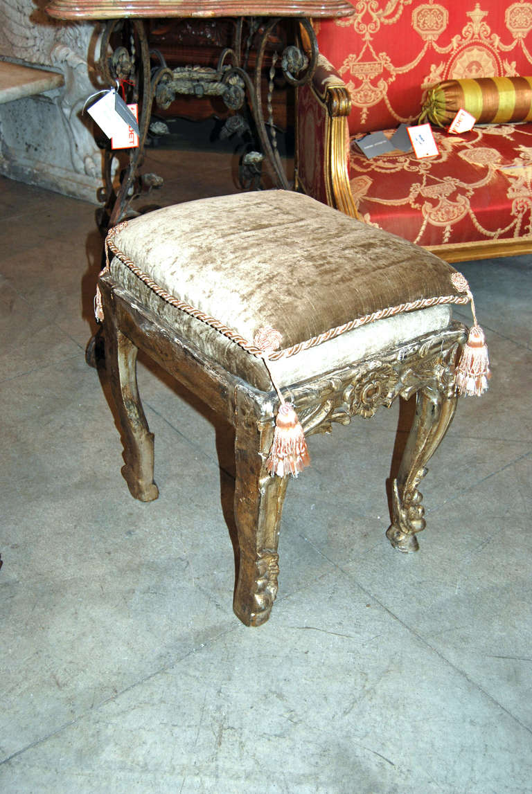 18th Century and Earlier Louis XV Silverwood Taboret
