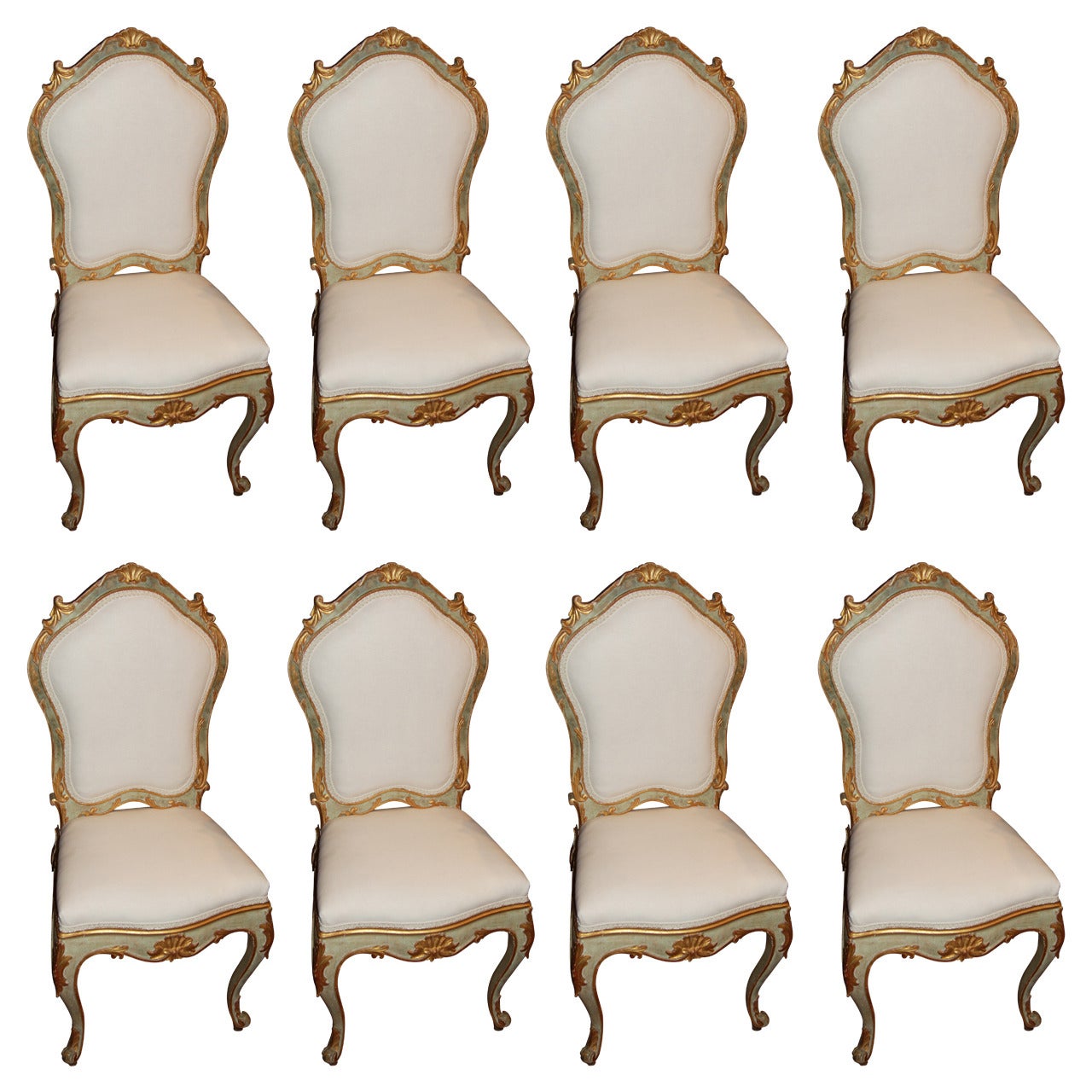 Set of 8 19thc. Ventian Chairs