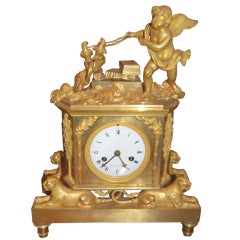 Empire Bronze Dore Mantel Clock