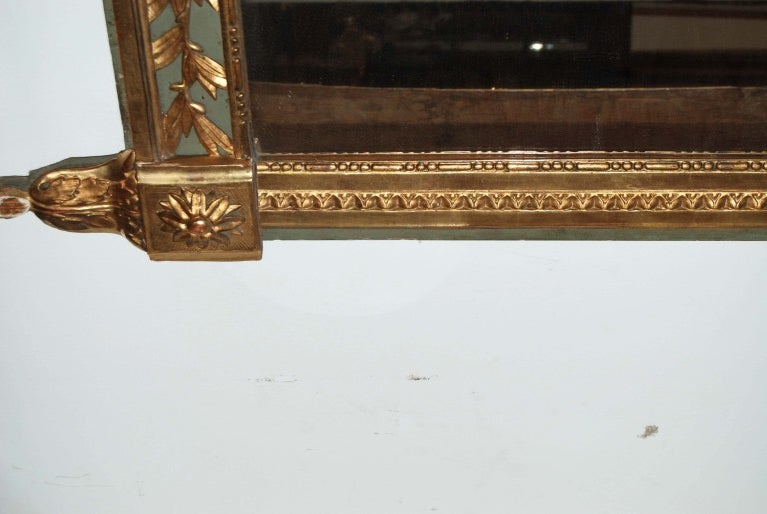 19th Century 19th c. Carved and Gilded Trumeau Mirror For Sale