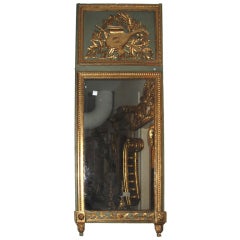 19th c. Carved and Gilded Trumeau Mirror