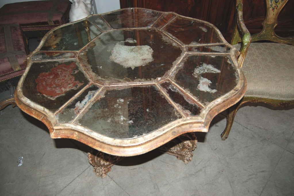 20th Century Exceptional Art Deco Mirrored Table