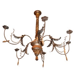19th c Gilded and Silvered Chandelier