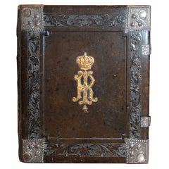 19th c. Leather Bound  Book/Box
