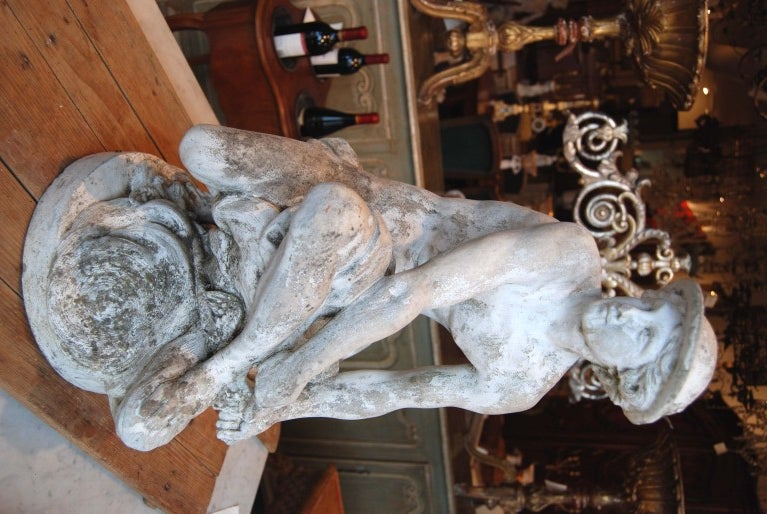French 19th c. Stone Statue Mercury For Sale