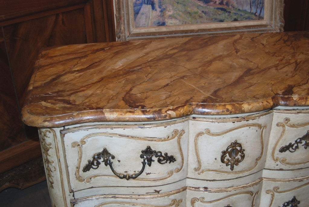 Wood 19th c. Italian Painted Commode For Sale