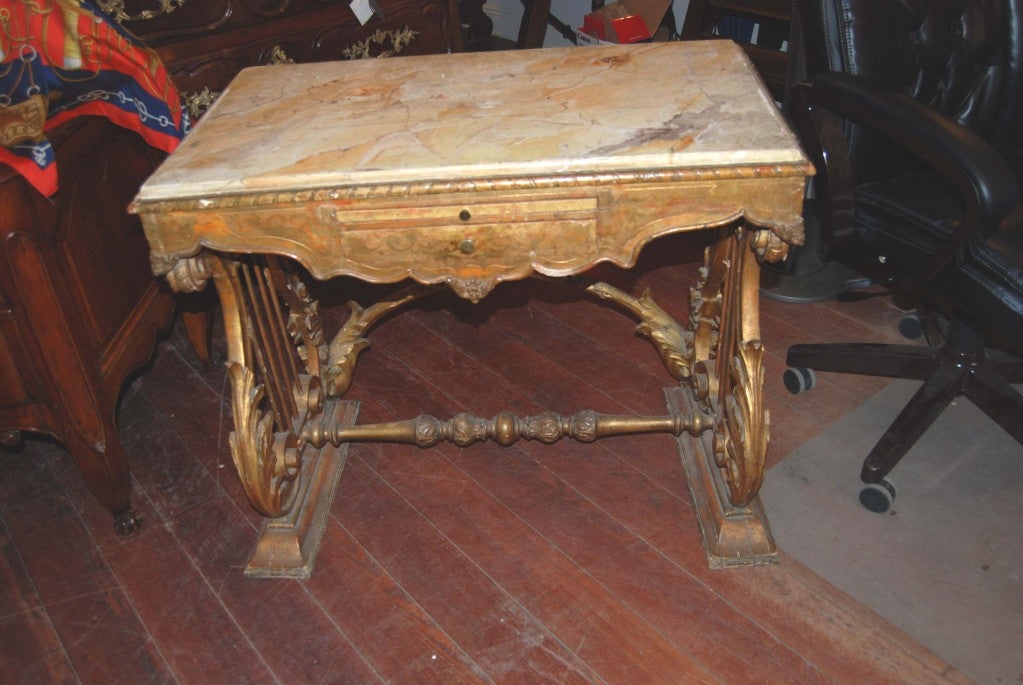 Beautirl Carved and Gilded Italian Desk