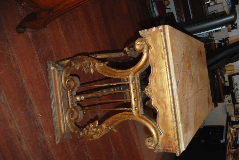 19th Century 19thc. Italian Giltwood Desk For Sale
