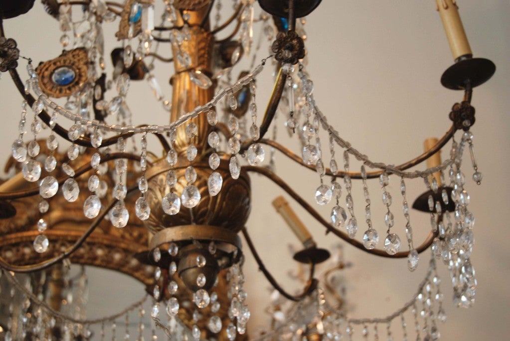 Wood 19thc. Genovese Chandelier For Sale