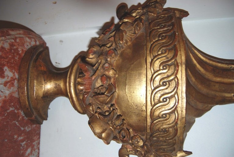 Carved and Gilded Wood Urn