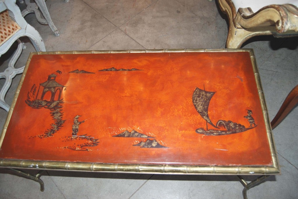 French Mid-Century Chinoserie Coffee Table