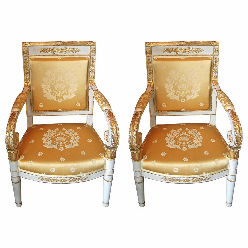 Pair of Period Consular Chairs
