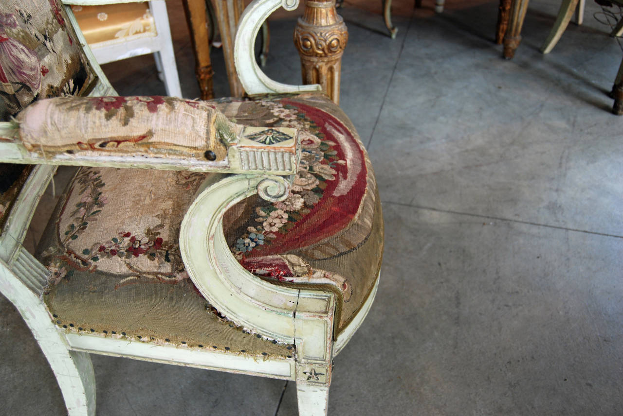 Late 18th Century Pair of Period French Consulate Armchairs