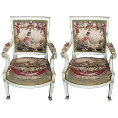 Pair of Period French Consulate Armchairs