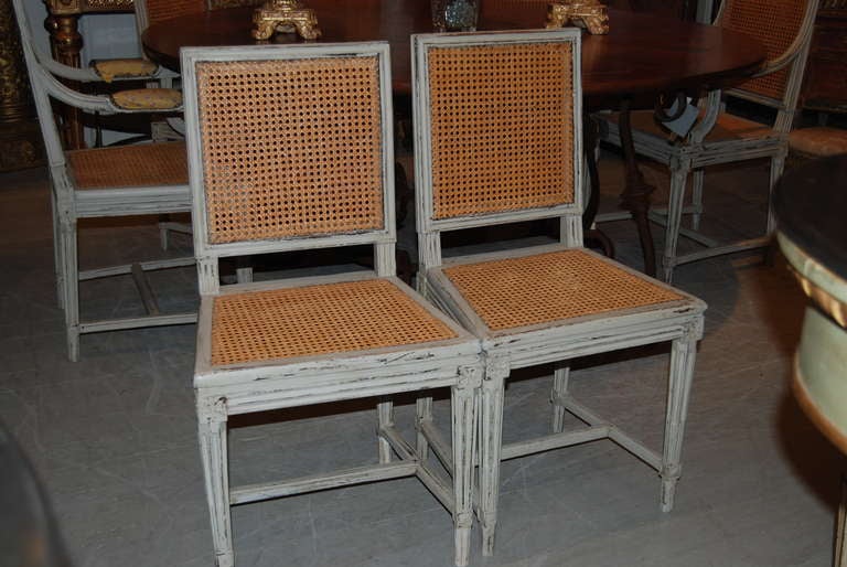 French Eight 19th Century Painted Chairs