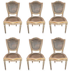 Six 19th Century Painted and Gilded Chairs