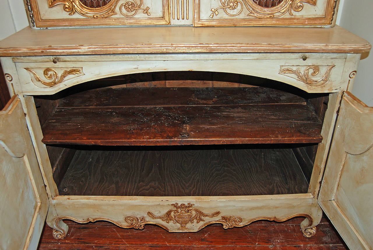 18th Century Painted and Gilded Buffet Deux Corps 1