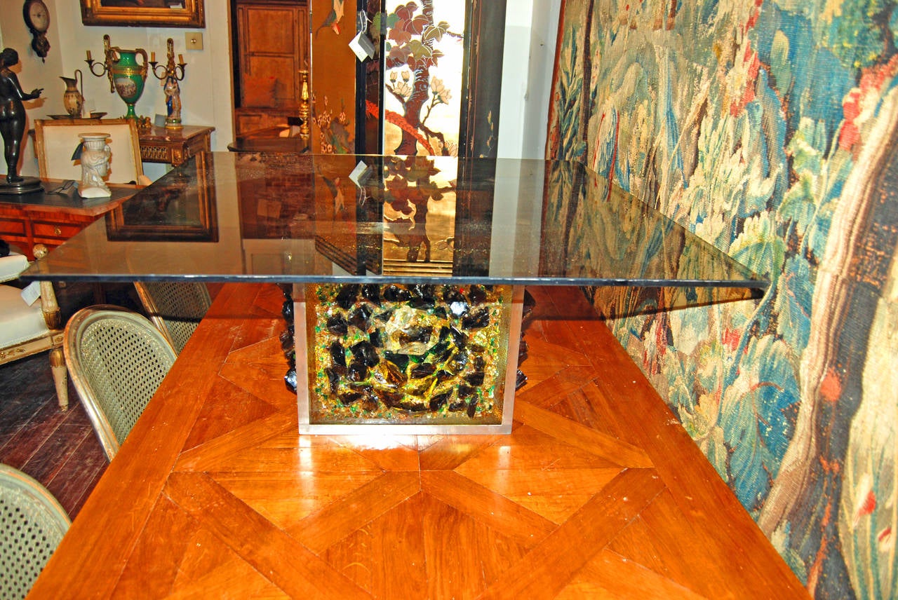 1970s art glass coffee table by RAAK Amsterdam and Willem van Oyen.
