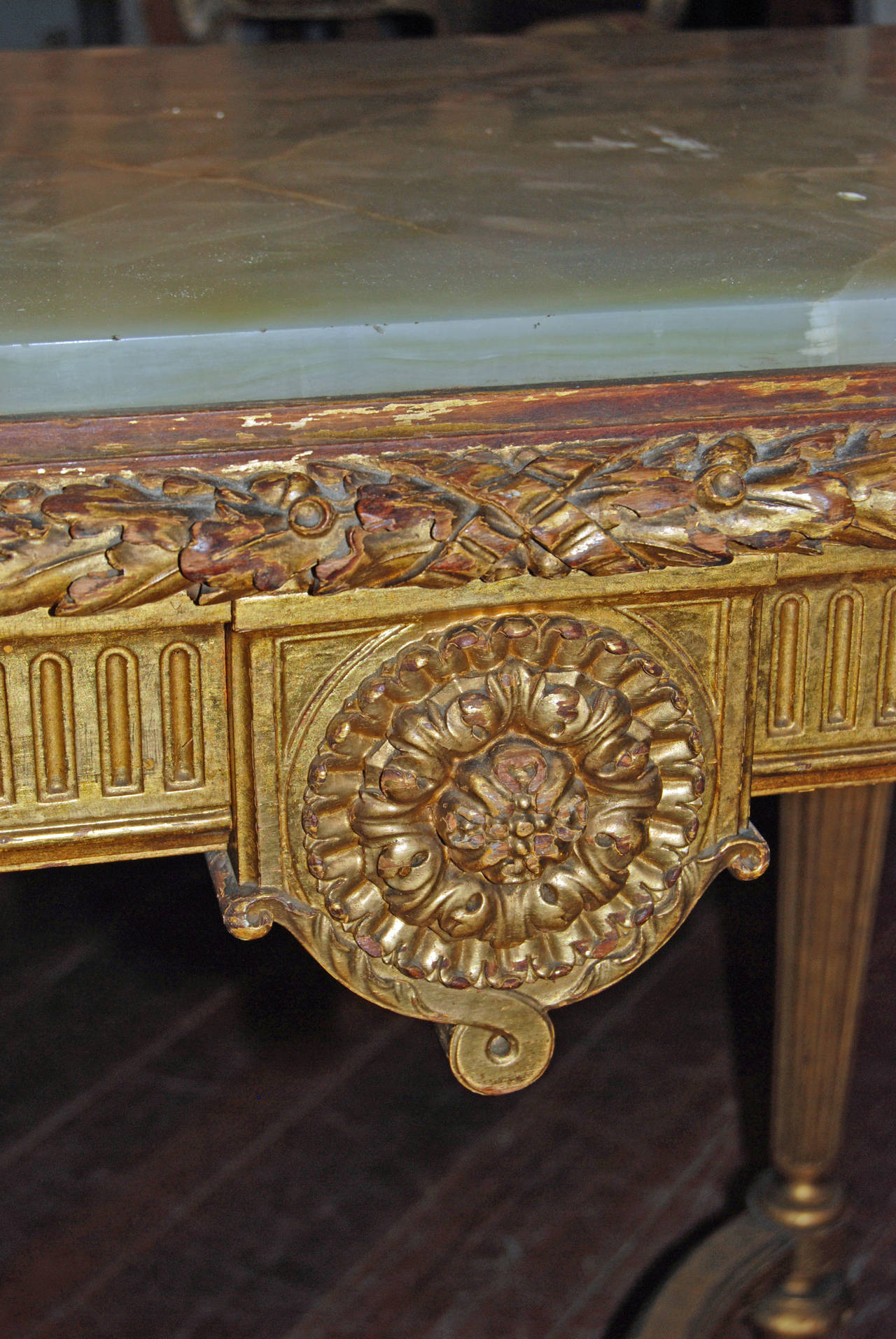 19th Century Giltwood and Onyx Center Table In Good Condition In New Orleans, LA