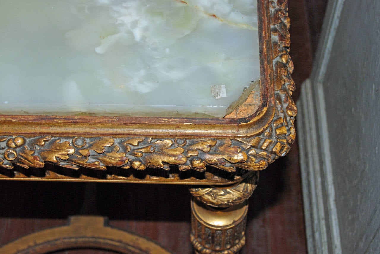 19th Century Giltwood and Onyx Center Table 1