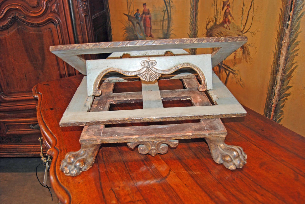 19th Century Silver and Giltwood Bookstand In Good Condition In New Orleans, LA