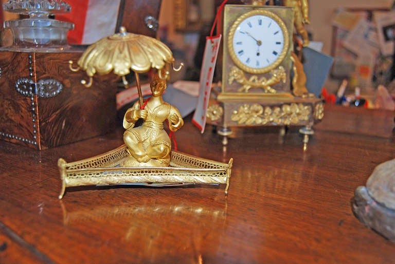 19thc. Chinoiserie Bronze Dore" Ring Holder