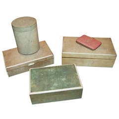 Antique Set of 5 Shagreen Boxes