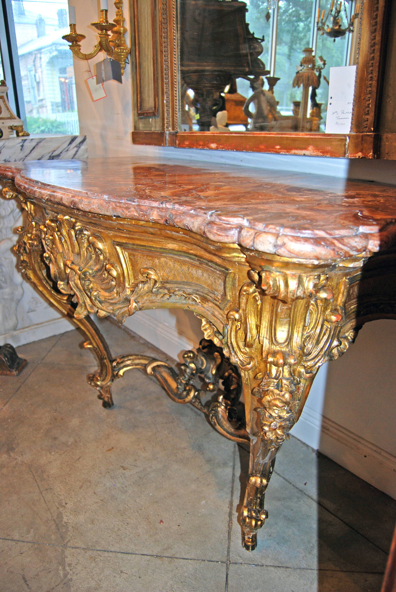 18th Century Period Louis XV Giltwood Console For Sale