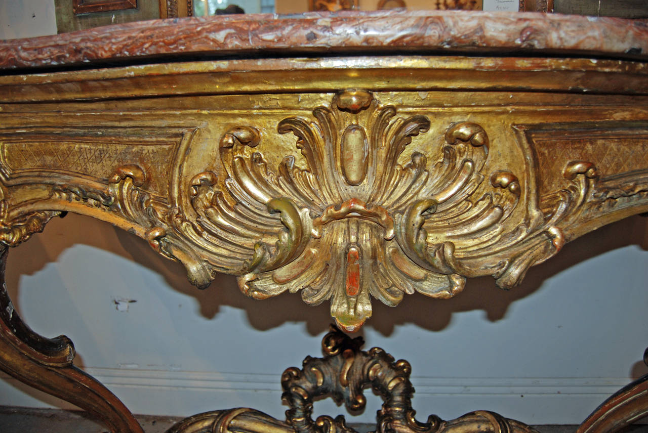 Period Louis XV Giltwood Console For Sale 1