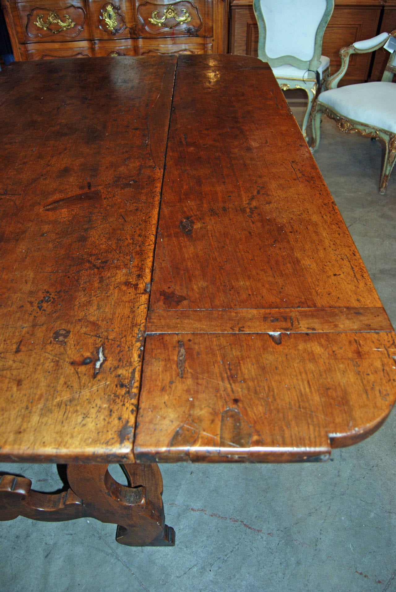 17th Century Walnut Tuscan Table with Original Brazier 1