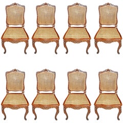 Set of 8 19thc Walnut Dining Chairs