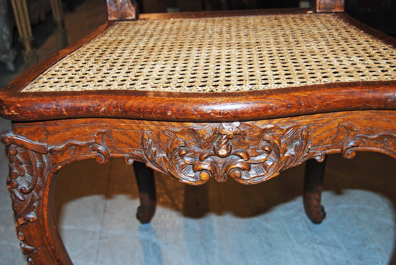 Beautifully Carved Set of 8 Walnut Dining Chairs