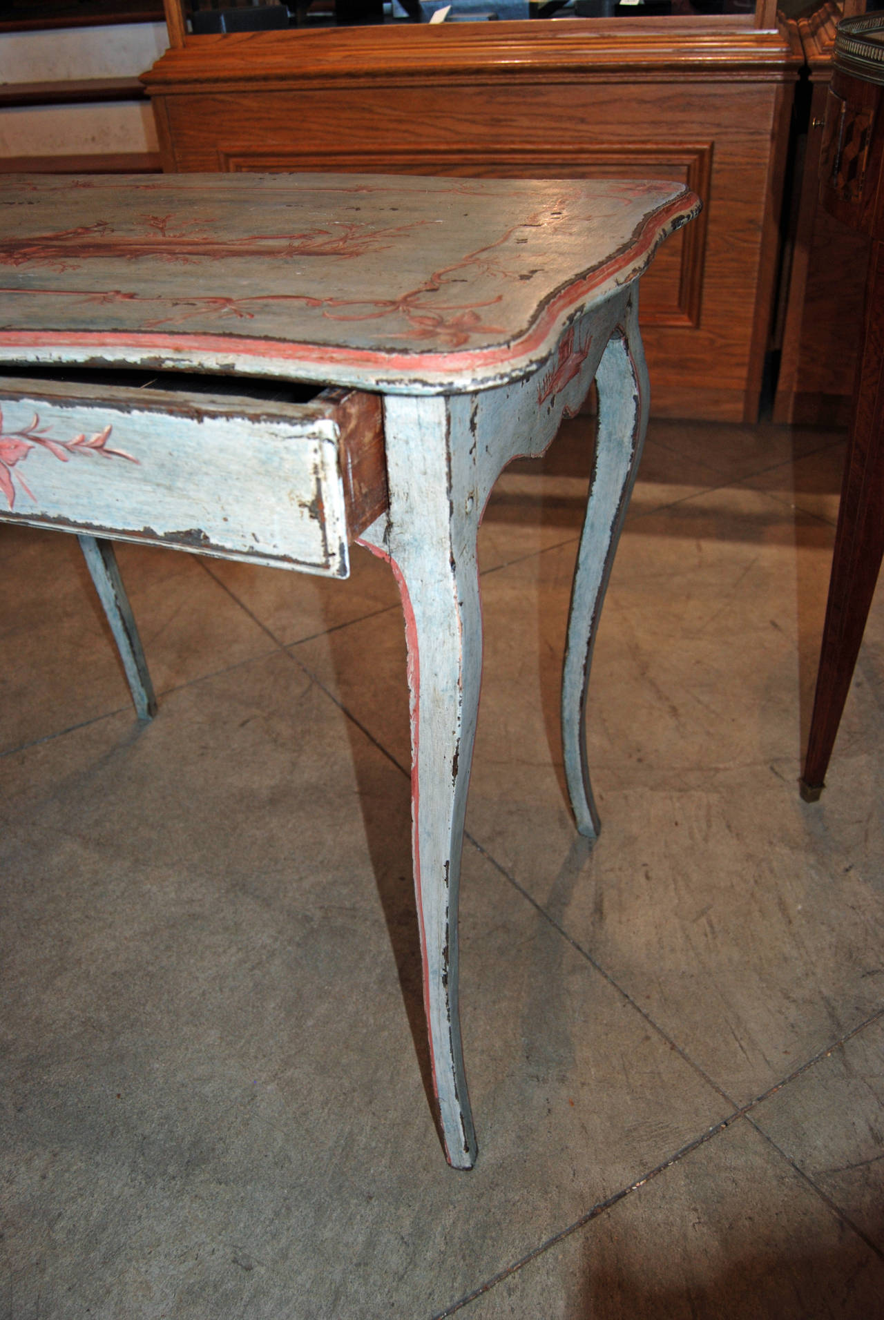 French Belle Epoch Painted Writing Table