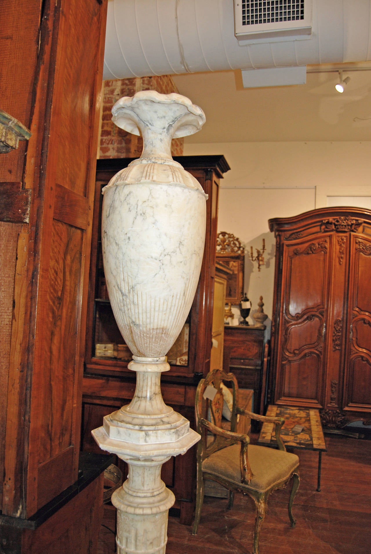 19th Century Alabaster Pedestal Urn 2
