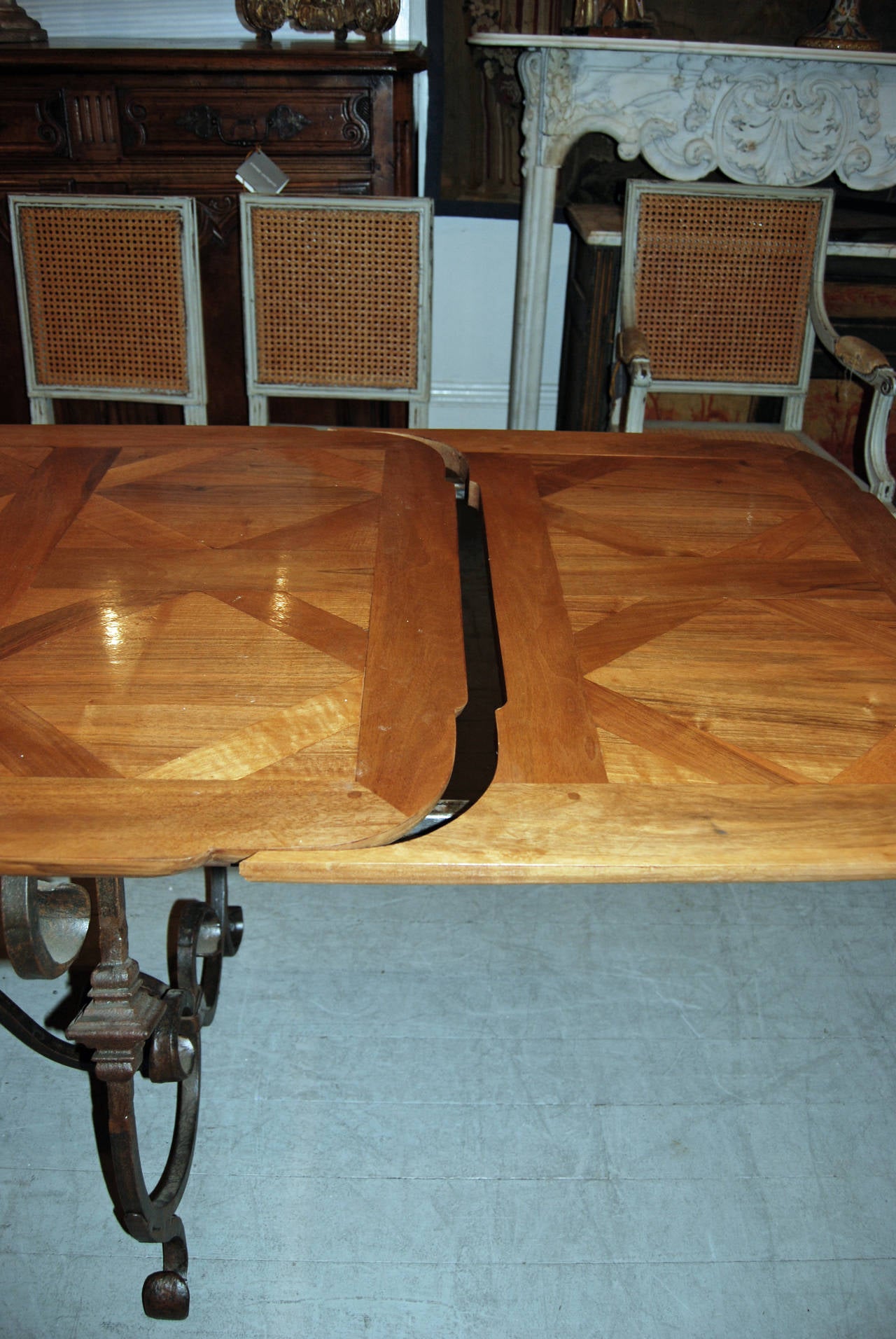 Walnut Parquet Extension Table