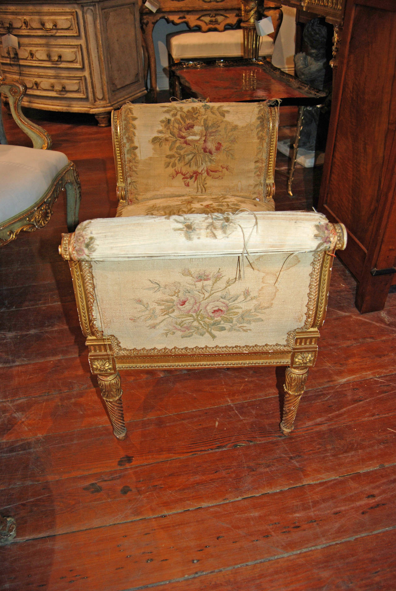 Napoleon III carved and gilded bench.