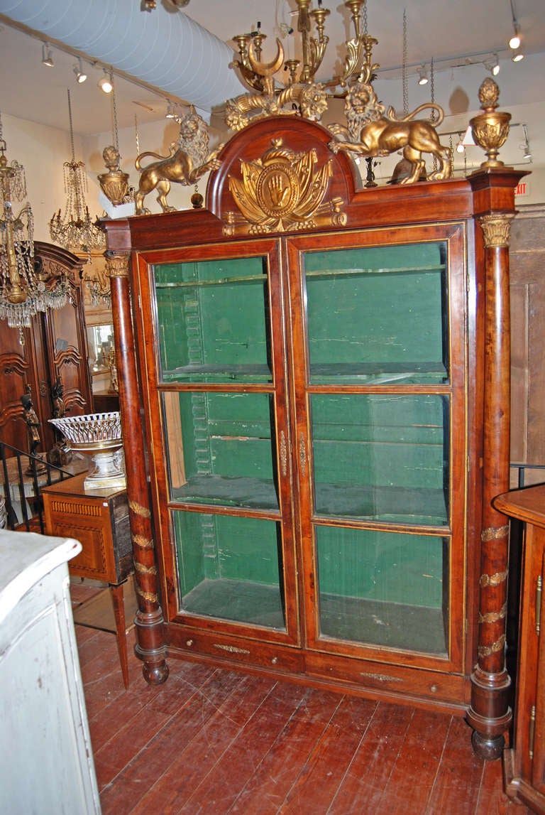 Rare and Unusual Irish Bibliotecque with Royal Crest