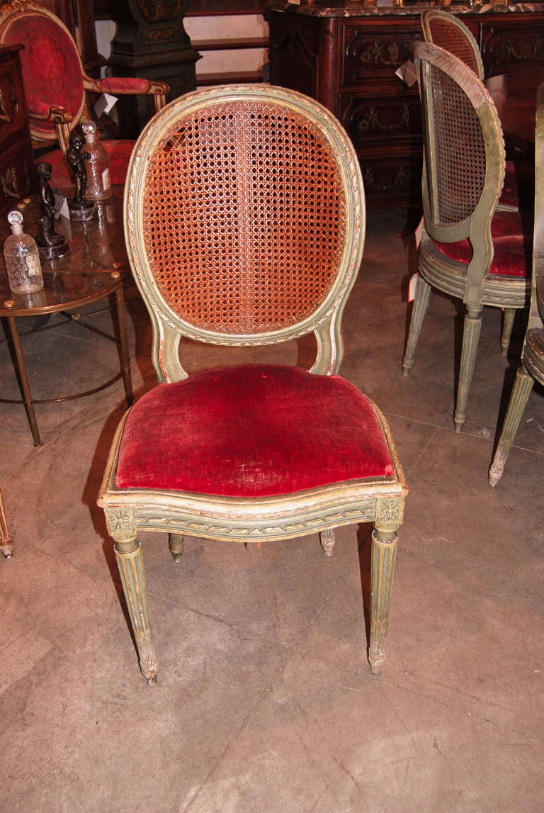 Painted,Caned and Carved set of 16 Dining Chairs