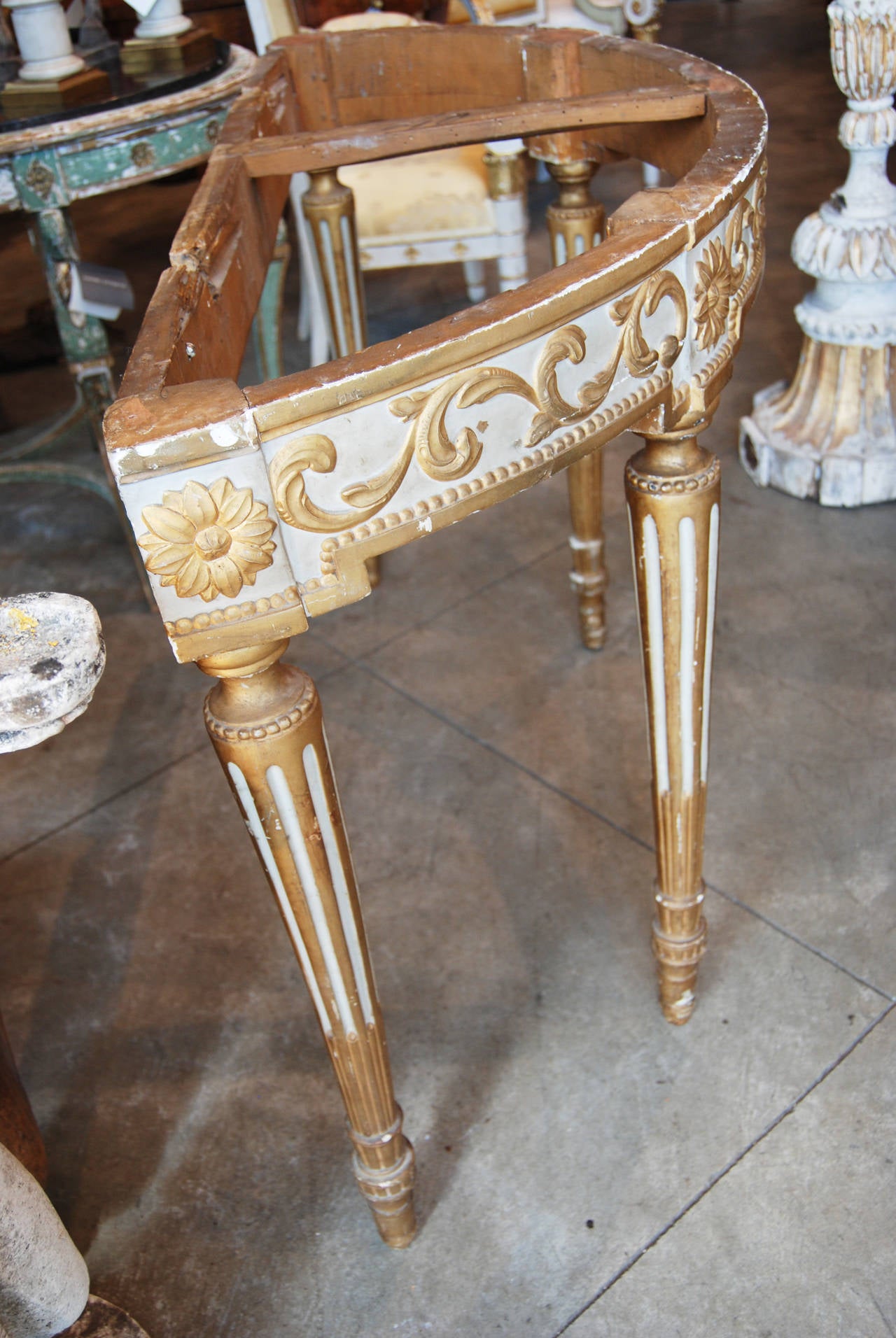 19th Century Gilded and Painted Console 1