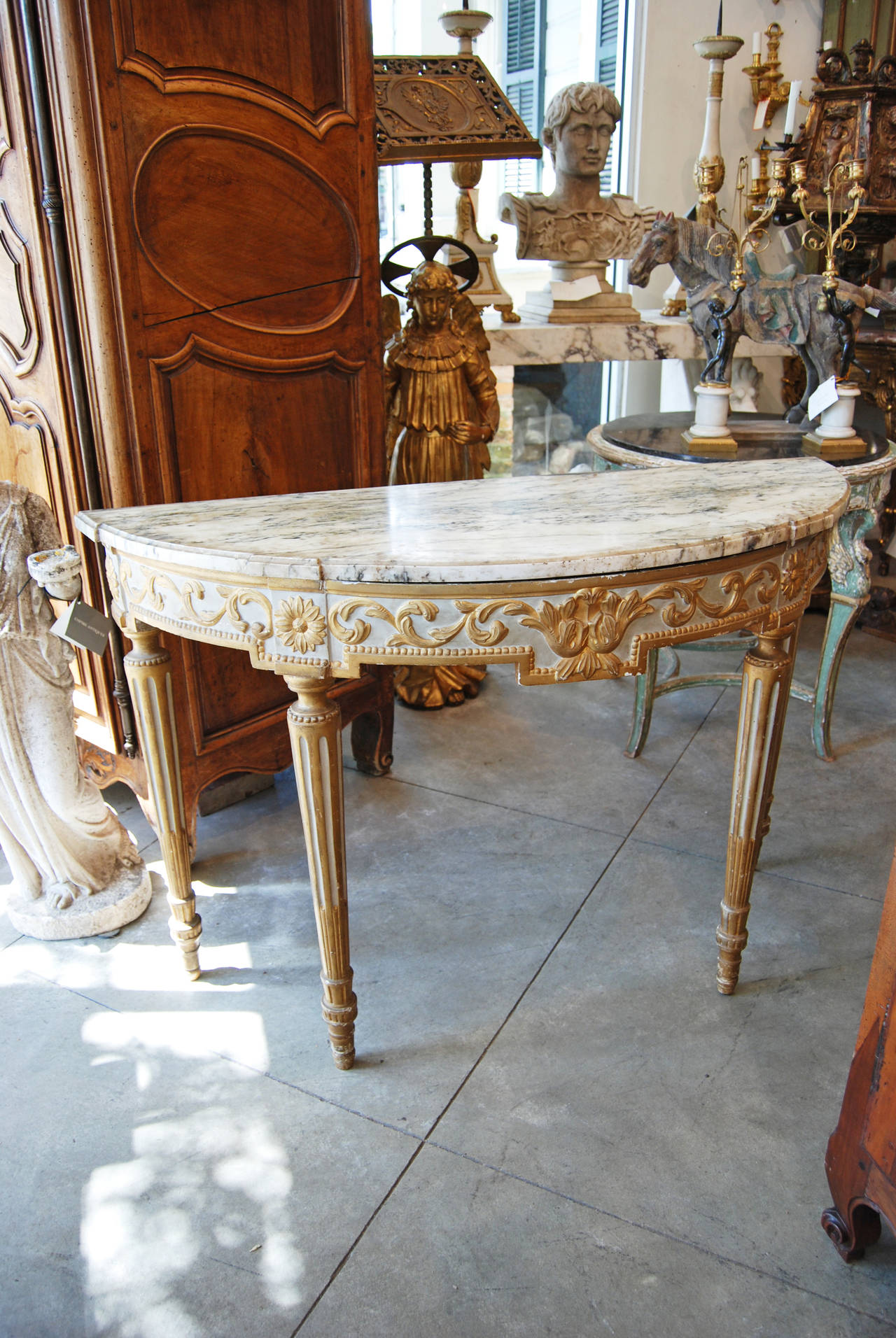 19th Century Gilded and Painted Console 2