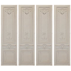 Two Pairs Carved and Painted Doors