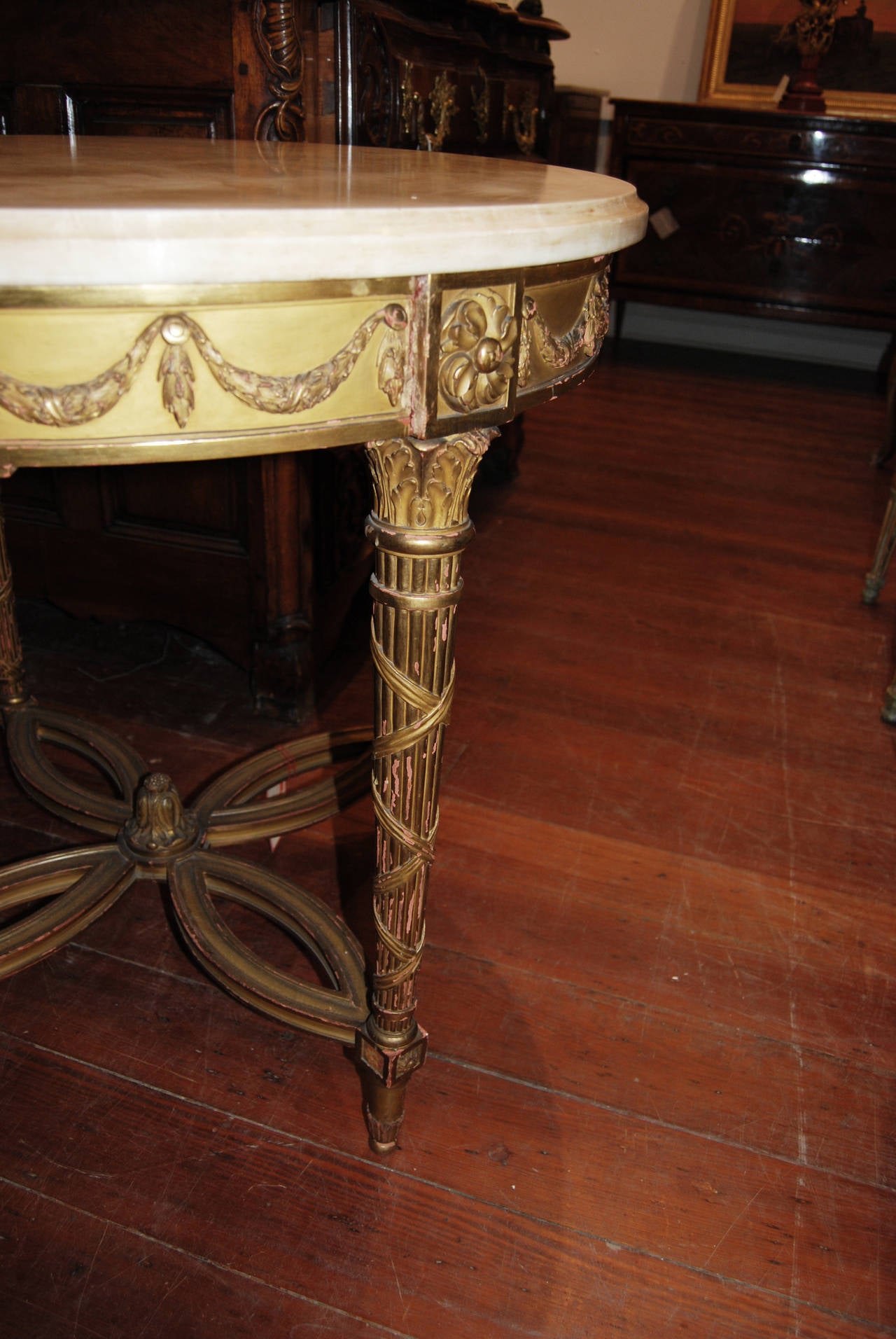 French Napoleon III Giltwood Center Table