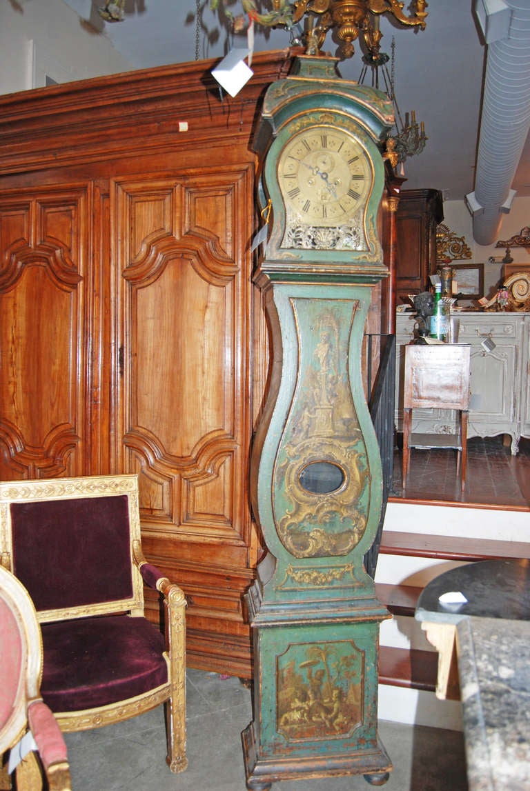 Highly Decorated 18thc Tall Case Clock