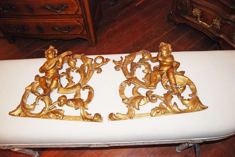 19th Century Pair 19thc Giltwood Appliqued For Sale