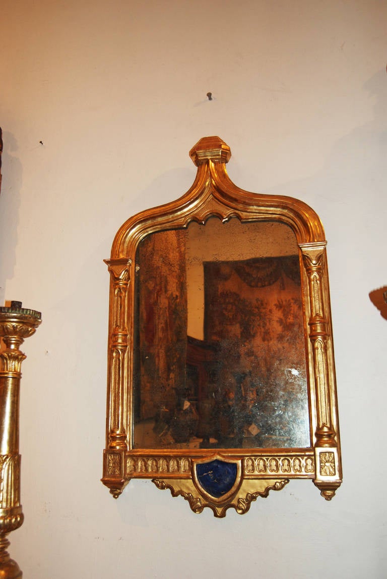 Italian 19th Century Painted and Giltwood Mirror For Sale